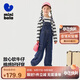 迷你巴拉寬松牛仔背帶褲女童寶寶柔軟甜美背帶褲長褲春秋新品