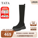他她（TATA）冬商場同款休閑時裝長靴女CAC02DG4 黑色 35