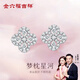金六福吉祥耳釘純銀女款耳飾S925銀夢(mèng)枕星河四葉草輕奢飾品送女友生日禮物