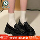 啄木鳥(niǎo)厚底樂(lè )福鞋女2025春秋季新款jk制服增高女單鞋配裙子英倫風(fēng)小皮鞋 亮黑色 37 (235mm)