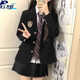 JAVC2025年春秋新款休閑甜美jk制服小個子西服外套女日系學院風顯瘦款 黑色 送徽章 L 建議 99--109斤