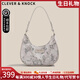 CLEVER KNOCK品牌CK包包女款輕奢單肩包斜跨包女士腋下包月牙包情人節生日禮物 灰色【送女友送老婆送媽媽】