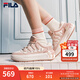 FILA 斐樂(lè )官方女鞋秋季新款板鞋蘿卜鞋厚底面包鞋休閑鞋運動(dòng)鞋子 奶白/煙玫瑰粉-GR 36
