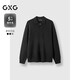 GXG男裝【含綿羊毛】翻領(lǐng)線(xiàn)衫男休閑百搭 黑色 175/L