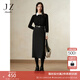 玖姿·安娜蔻優(yōu)雅輕熟風(fēng)復古開(kāi)叉直筒半身裙腰裙女裝冬款 素黑 L