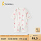 童泰（TONGTAI）嬰兒連體衣夏季薄款純棉男女寶寶衣服新生兒無(wú)骨哈衣提花爬服 粉色 73cm