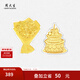 周大生黃金玫瑰手捧花生日蛋糕擺件金貼投資金生日禮物送女友 足金玫瑰手捧花金貼