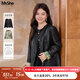 MsShe【正反兩穿】大碼女裝2025秋裝胖mm新中式提花PU皮衣短外套 外套-黑色25年10月30日到貨 3XL