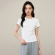 ESE-Y逸陽(yáng)圓領(lǐng)修身短款辣妹T夏季新款顯瘦百搭棉短袖T恤女純色打底上衣 白色 L