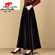 皮爾卡丹（pierre cardin）黑色金絲絨半身裙女長(cháng)裙高腰大擺中長(cháng)款氣質(zhì)a字裙子2025秋冬新款 黑色90公分長(cháng) 款 常規 L