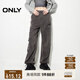 ONLY秋季褲腳抽繩寬松高腰工裝褲休閑褲女|124414034 E15 無(wú)言灰色 XS (155) 60A