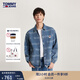 TOMMY JEANS秋冬男女純棉美式復(fù)古潮流字母印花寬松版牛仔襯衫外套18883 牛仔藍(lán)1A4 L （推薦：155-170斤）