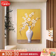 卓林平安花新中式手繪油畫(huà)五?；ㄆ啃P(guān)裝飾畫(huà)寫(xiě)實(shí)古典豎掛畫(huà)定制 拉絲雅鈦金 70*100 原創(chuàng  )畫(huà)師純手工繪制