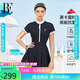 范德安（BALNEAIRE）高端連體裙式女士泳衣防曬海邊度假抗氯顯瘦塑身時尚 經(jīng)典黑 XL