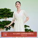 迪賽尼斯（DESIGNICE）新中式天絲裙子夏季新款國風(fēng)收腰杏色短袖連衣裙女 杏色 S