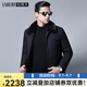 拉博夫冬款羽絨服男中年商務(wù)休閑羽絨衣水貂毛領(lǐng)冬季加厚整張兔毛皮外套 LB920藍(lán)色【蓬松鴨絨】 58/195/4XL