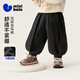 迷你巴拉男女童寶寶褲子2025冬新品保暖內里加絨親膚舒適長(cháng)褲 黑色90001 100 cm
