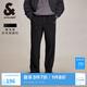 杰克·瓊斯（JACK&JONES）男裝秋季時尚百搭舒適純色長褲子磨毛感仿毛呢休閑褲男224314044 E41 黑色 E41 黑色 M （175)