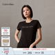 Calvin Klein Jeans夏季女士簡(jiǎn)約休閑ck銀色字母出色修身短袖T恤J223860