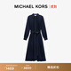 MICHAEL KORS邁克高仕 MK 女士收腰百褶襯衫連衣裙 含腰帶 深藍色 419 S
