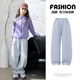優(yōu)優(yōu)1點(diǎn)（Yoyo one）女童褲子秋裝兒童運(yùn)動(dòng)褲2025新款春秋季闊腿褲女大童灰色休閑衛(wèi)褲 15259灰色 140 140cm