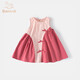 班喜迪【蝴蝶結拼色】女童連衣裙夏裝新款兒童洋氣公主裙寶寶純棉背心裙