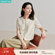 茵曼（INMAN）法式小香風挑孔千鳥格襯衫2025夏季女裝新款設計感小眾短上衣 梨花杏 S
