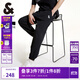 杰克·瓊斯（JACK&JONES）衣服男裝褲子男秋季束腳褲運(yùn)動褲寬松衛(wèi)褲休閑卡通刺繡微彈男褲 E40黑色 31 175