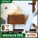 MUU實木床頭柜北歐復(fù)古臥室邊柜儲物收納置物柜小戶型ins不銹鋼家具 銀鹽床頭柜