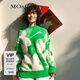 MO&Co.藝術(shù)花卉羽毛紗絨感毛衣加厚圣誕設計感小眾上衣女 霓虹綠色 M 165