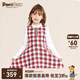 PawinPaw【學(xué)院風(fēng)】小熊童裝春秋女童兒童無(wú)袖格紋時(shí)尚百搭連衣裙 紅色/20 140 cm