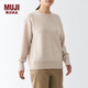 無(wú)印良品（MUJI）女式 美利奴羊毛中針距圓領(lǐng)毛衣長(cháng)袖多彩針織衫女款秋季 BAH11A2A 燕麥色 M (160/84A)