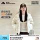 美力城鵝絨羽絨服女冬季新款短外套連帽女裝三防戶(hù)外羽絨上衣外套 鉑金白 XS 150
