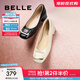 百麗（Belle）方扣高跟鞋女商場(chǎng)同款干練淺口單鞋Z8B1DCQ3預售 黑色 37 (235mm)