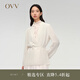 OVV【重磅真絲】2024春夏新款女裝26MM鬼縐隨附腰帶西服外套 裸粉（凈色）04 M