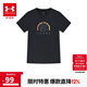 安德瑪（Under Armour）【庫里系列】男童休閑運(yùn)動圓領(lǐng)短袖T恤童裝夏季短袖T1390410黑色