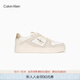 Calvin KleinJeans25春夏新款男士復古ck撞色皮革拼接運動(dòng)鞋板鞋禮物ZM03084 0GB-淺卡其/復古白 45