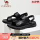 駱駝（CAMEL）涼鞋男2025夏季軟彈舒適牛皮透氣涼拖兩穿休閑爸爸鞋 G15M211046 黑色 42
