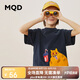 MQD童裝男童卡通短袖T恤男女童圓領(lǐng)套頭衫 藏青 110