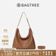 BAGTREE包包樹(shù)圖南植鞣牛皮腋下hobo女包2025年新款單肩斜挎包通勤餃子包 烤棕色-大號 贈斜挎延長(cháng)肩帶 高級小眾