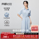尚都比拉氣質(zhì)翻領(lǐng)一字貼袋襯衫連衣裙女夏款收腰顯瘦直筒裙休閑顯瘦長(cháng)裙