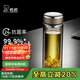 希諾（HEENOOR）抗菌玻璃杯雙層隔熱水杯男高檔車載泡茶杯子XN-1937中閃銀灰350mL