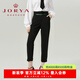 卓雅周末（JORYA weekend）卓雅23春季新款通勤OL撞色腰帶字母點(diǎn)綴錐形休閑褲EJWCAQ76 黑色-預售7天 S -預售7天