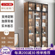 學生時代（SCHOOLDAYS） 實木書柜玻璃門落地書柜現(xiàn)代簡約書柜隔斷書架書柜墻書櫥定做 E0生態(tài)板三門5層+頂柜120*240cm