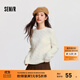 森馬（Semir）森柔毛衫|毛衣女圓領(lǐng)純色打底衫簡(jiǎn)約休閑冬季溫柔系絞花百搭 奶白10501 L
