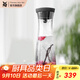 WMF 德國進(jìn)口特質(zhì)玻璃冷水瓶水杯套裝組合四件套涼水杯涼杯玫瑰金 水扎壺黑1.0L