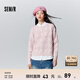 森馬毛衣女冬寬松時(shí)尚氣質(zhì)圓領(lǐng)針織衫優(yōu)雅千鳥(niǎo)格套頭衫女裝內搭 紅色調00366 170/92A/XL