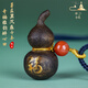 等妃天然文萊奇楠沉香葫蘆項(xiàng)鏈吊墜沉水老料鑲嵌香木雕刻福祿掛件男女 全沉水約3.8*1.9cm*8克