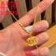 奢名紀黃金雙C小香套鏈999足金包足銀時(shí)尚輕奢鎖骨鏈百搭項鏈情人節禮物 包金1.2克小香套鏈