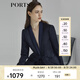 PORTS寶姿商場(chǎng)同款新品女裝三醋纖抽繩收腰西裝夾克LL8J017KWQ012 丈青混色 XS (2)